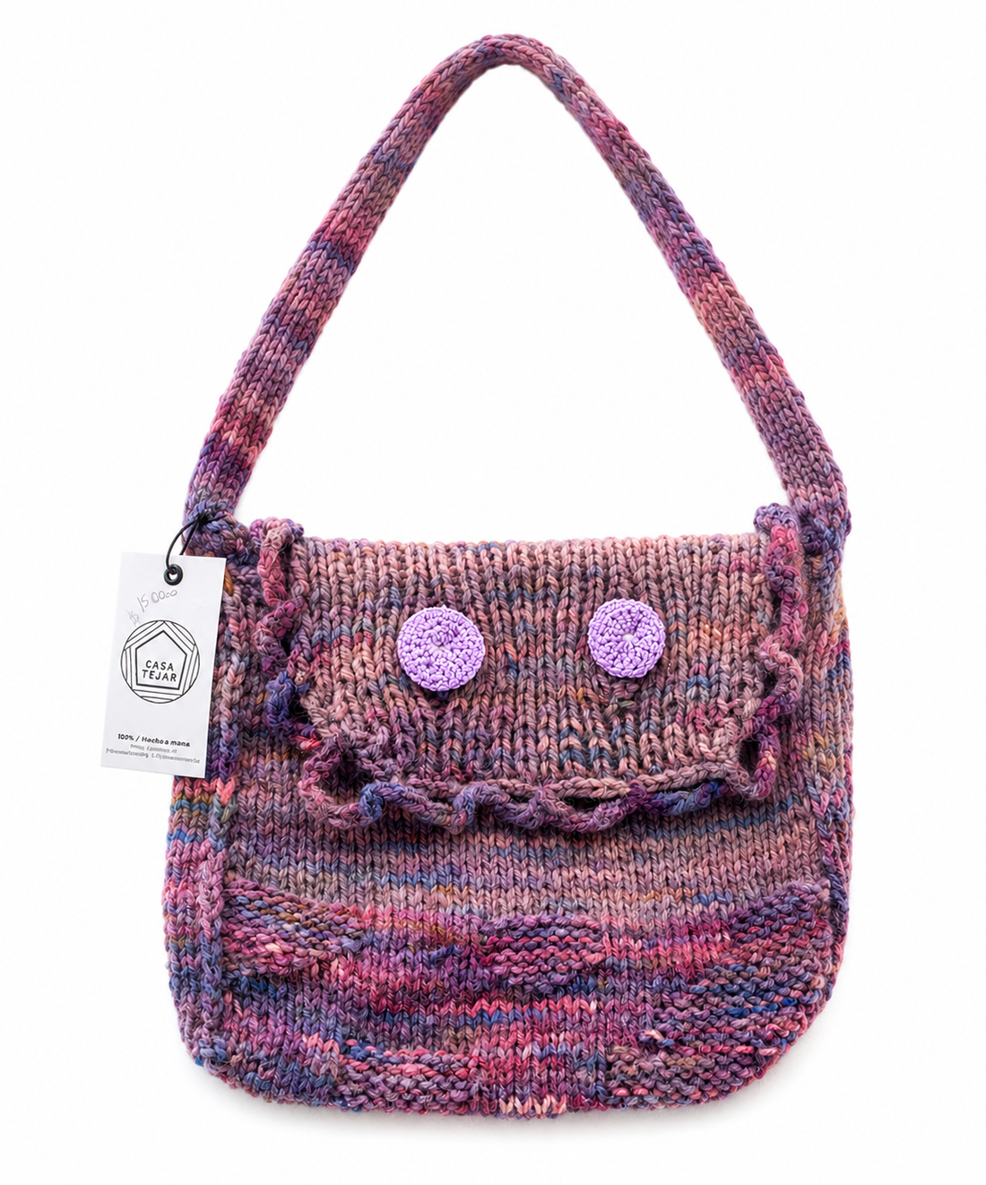 Bolso tejido morado